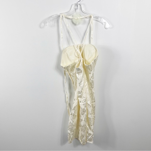 For Love And Lemons Melody Strappy Jacquard Mini Dress Size XL NWT Cream - Picture 7 of 8